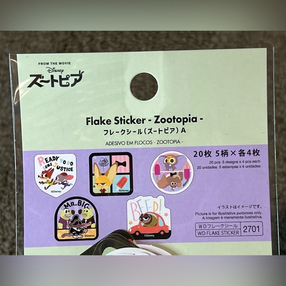 Zootopia Sticker Flakes Seals Pack Japan Exclusive Official Disney Kawaii Cute - Picture 3 of 6